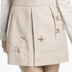Anthropologie Leif Notes pleated embellished mini skirt